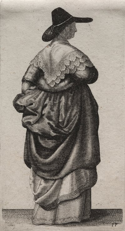 Os vários hábitos das mulheres inglesas, da nobreza às mulheres do campo ..., 1640. de Wenceslaus Hollar