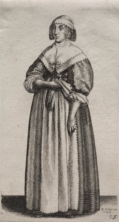 Os vários hábitos das mulheres inglesas, da nobreza às mulheres do campo ..., 1640. de Wenceslaus Hollar