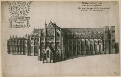 A perspectiva do norte da Igreja Conventual de Westminster, Londres de Wenceslaus Hollar