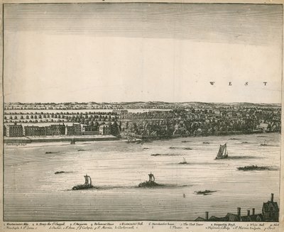 A perspectiva de Londres e Westminster tirada de Lambeth de Wenceslaus Hollar