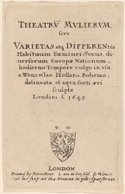 Theatrum mulierum: Página de título, 1643. de Wenceslaus Hollar