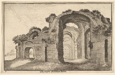 Thermaru diocletiani ruínas dos banhos de Diocleciano, 1651. de Wenceslaus Hollar