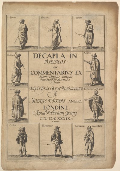 Página de rosto: Decapla in Psalmos, 1639. de Wenceslaus Hollar