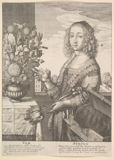 Ver - Primavera Estações de três quartos, 1641. de Wenceslaus Hollar