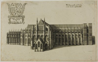 Vista da Igreja de Westminster Norte de Wenceslaus Hollar