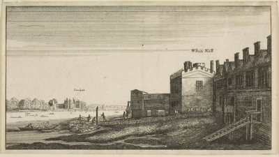 Vista do Palácio de Lambeth do rio em Whitehall Stairs de Wenceslaus Hollar