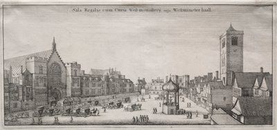Vista de Londres: New Palace Yard com Westminster Hall e Clock House de Wenceslaus Hollar