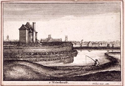 Vista da área ao redor de New River Head, Finsbury, Londres, 1665 de Wenceslaus Hollar