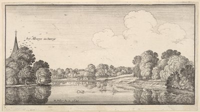 Vistas do campo perto de Albury, Surrey, 1645. de Wenceslaus Hollar
