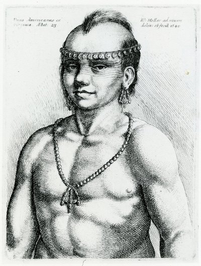 Índio da Virgínia, 1645 de Wenceslaus Hollar