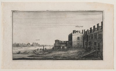 Whitehall do rio, com Lambeth à distância. de Wenceslaus Hollar