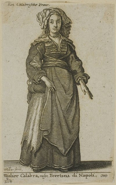 Mulher da Calábria de Wenceslaus Hollar