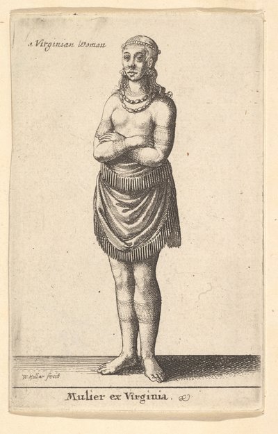 Mulher da Virgínia, ca. 1643 de Wenceslaus Hollar