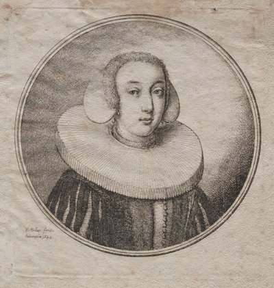 Mulher com um Ruff de mó de Wenceslaus Hollar