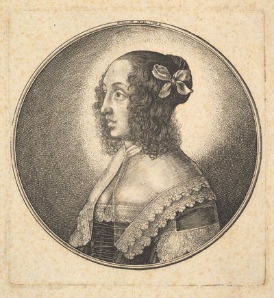 Mulher com cabelo escuro e um laço de perfil à esquerda, 1642. de Wenceslaus Hollar