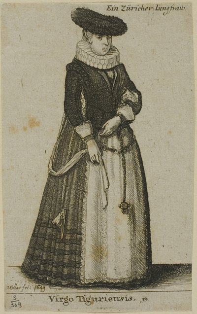 Mulher jovem de Zurique de Wenceslaus Hollar