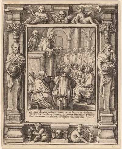 Pregadora de Wenceslaus Hollar after Hans Holbein the Younger after Abraham van Diepenbeeck