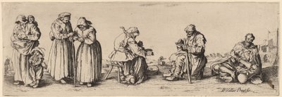 Seis mendigos e mendigos de Wenceslaus Hollar after Jacques Callot