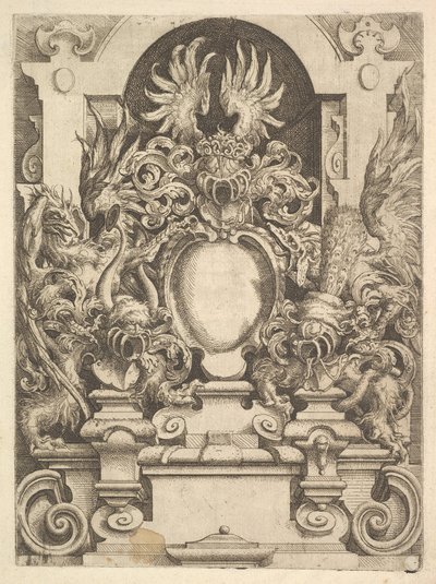 Projeto para uma cartela, Prato da Architecttura de Dietterlin, 1598. de Wendel Dietterlin the Elder