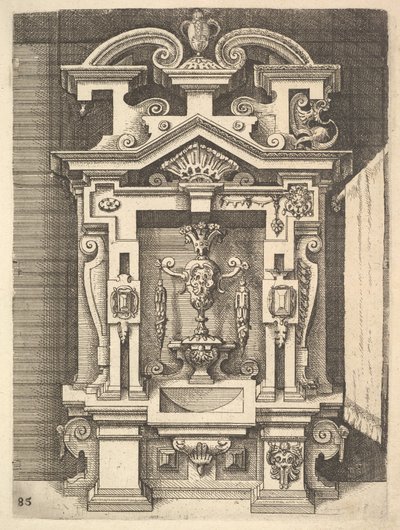 Projeto para um Lavabo, Placa 85 de Dietterlins Architectura, 1598. de Wendel Dietterlin the Elder
