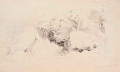 Lascas de pedra na floresta de Werner Holmberg