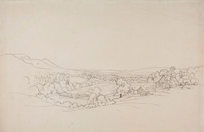 Paisagem ondulada com casas de treliça de Werner Holmberg