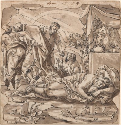 A embriaguez de Noé de Werner Kübler after Tobias Stimmer