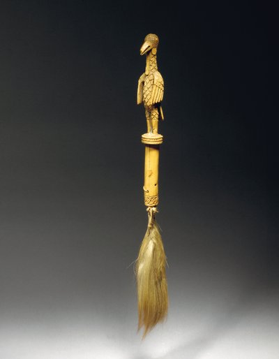 Fly-whisk, Benin (marfim e cabelo de cavalo) de West African School