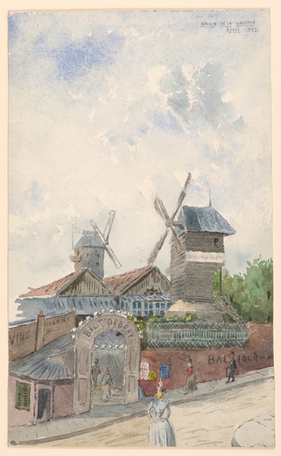 Desenho, Moulin de la Galette, Paris, abril de 1887 de Whitney Warren Jr.