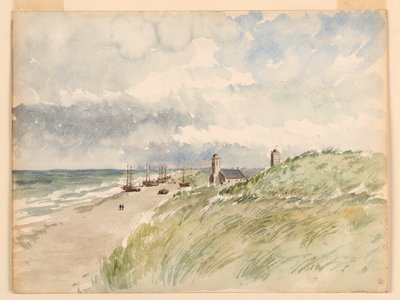 Desenho, A margem de Kativigh, Holanda, 21 de agosto de 1887 de Whitney Warren Jr.