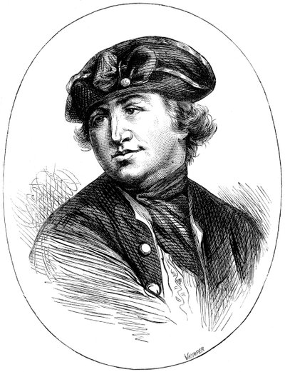 Comodoro Robert Hopkins, comandante naval americano, de uma impressão de 1776, c1880 de Whymper