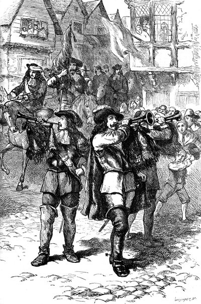 James II proclamado em Boston, 1685 c1880 de Whymper