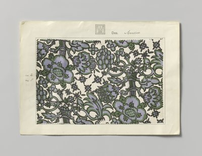 Aço com seda impressa, desenho Aussee de Wiener Werkstätte