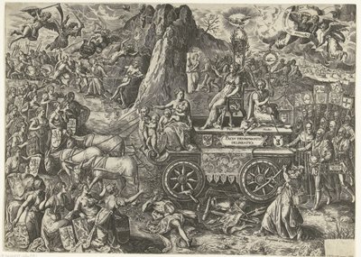 A carruagem da paz, 1577
Pacis triumphantis delineatio (título sobre o objecto) de Wierix