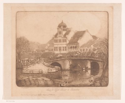 Aan de Kali Besar te Batavia (título original no objeto) de Wijnand Otto Jan Nieuwenkamp (signed by artist)
