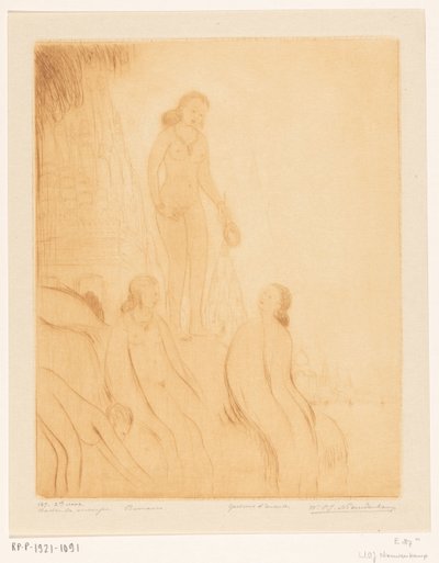 Raparigas a tomar banho nas margens do Ganges em Benares
Raparigas de banho (título original) de Wijnand Otto Jan Nieuwenkamp (signed by artist)