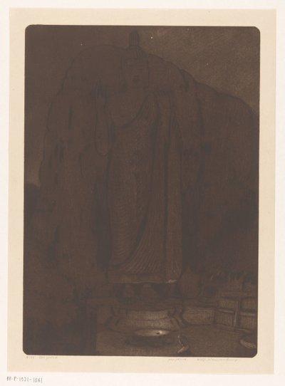Beeld van de boeddha Avukana bij Kekirawa op Sri Lanka Het gebed (título original) de Wijnand Otto Jan Nieuwenkamp (signed by artist)