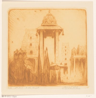 Pátio de um templo nas Índias Orientais Britânicas
No templo (título original) de Wijnand Otto Jan Nieuwenkamp (signed by artist)