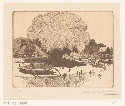 Vista de Loloan Barat em Bali
A aldeia dos pescadores (título original) de Wijnand Otto Jan Nieuwenkamp (signed by artist)