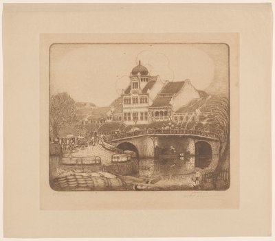 O edifício de escritórios da empresa Sluyters & Co. Kali Besar Batavia (título original) de Wijnand Otto Jan Nieuwenkamp (signed by artist)