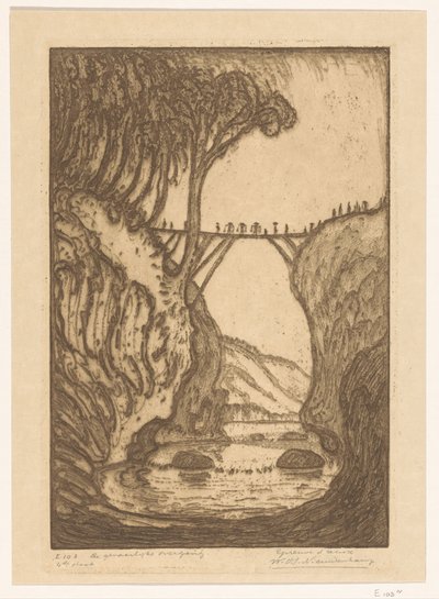 Ponte de madeira sobre um desfiladeiro de um rio em Bali
A transição perigosa (título original) de Wijnand Otto Jan Nieuwenkamp (signed by artist)