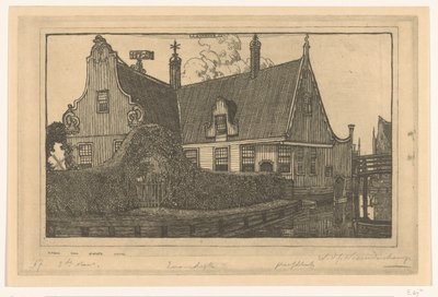 Casa de madeira na água em Zaandijk Casa em Zaandijk (título original) de Wijnand Otto Jan Nieuwenkamp (signed by artist)