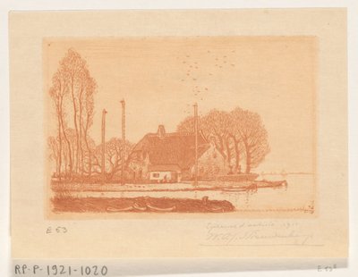 Casa na água em Oude Wetering De Oude Wetering (título original) de Wijnand Otto Jan Nieuwenkamp (signed by artist)
