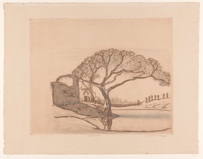 Casas, árvores por lago e mulheres com cântaros na cabeça
Perto do Cairo (título original) de Wijnand Otto Jan Nieuwenkamp (signed by artist)