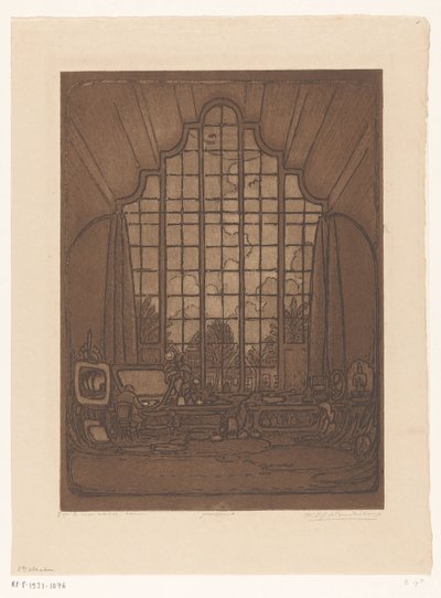Interior do estúdio de Wijnand Otto Jan Nieuwenkamp em Het Marken em Edam No meu estúdio, Edam (título original) de Wijnand Otto Jan Nieuwenkamp (signed by artist)