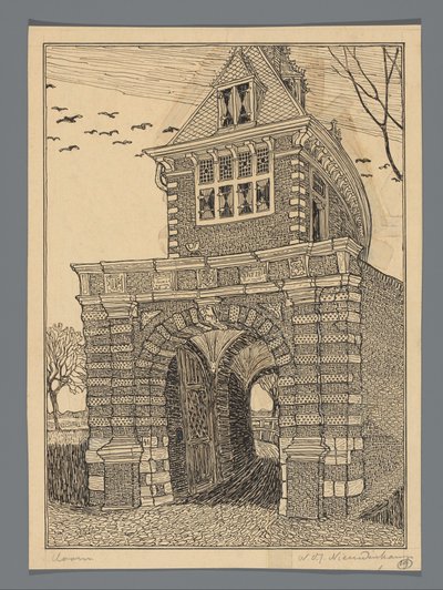 Oosterpoort em Hoorn de Wijnand Otto Jan Nieuwenkamp (signed by artist)