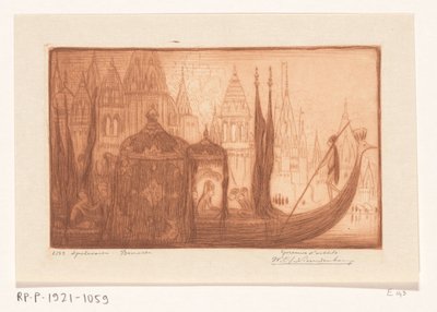 Barco de recreio no Ganges em Benares Vela de jogo, Benares (título original) de Wijnand Otto Jan Nieuwenkamp (signed by artist)