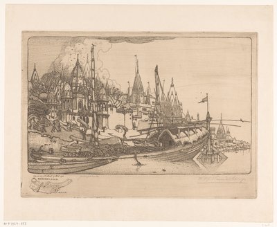 Navio com lenha nas margens do Ganges em Benares
Navio com lenha, Benares (título original) de Wijnand Otto Jan Nieuwenkamp (signed by artist)