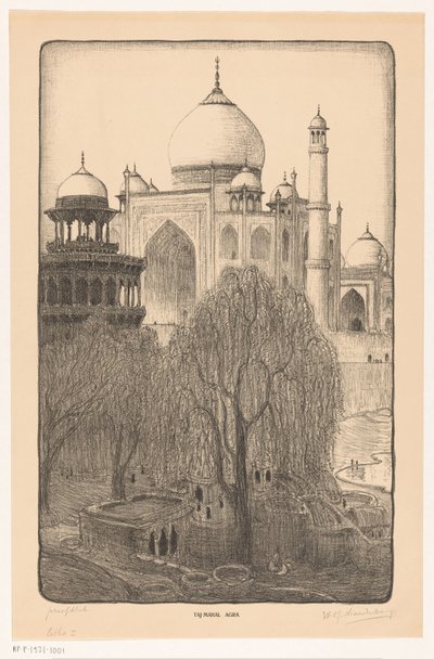 Taj Mahal, Agra (título original sobre o objecto) de Wijnand Otto Jan Nieuwenkamp (signed by artist)