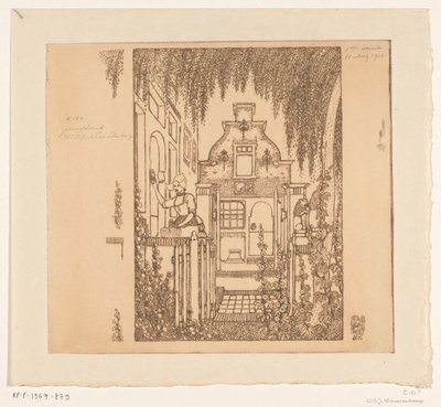Mulher de fato batendo numa porta da frente em Edam
Na porta da frente (título original) de Wijnand Otto Jan Nieuwenkamp (signed by artist)